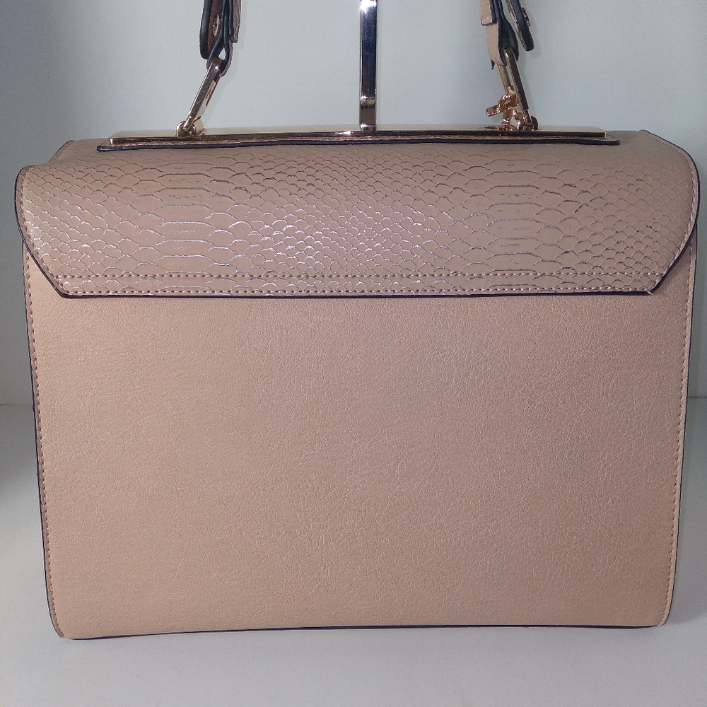 Dune London Pink/Rose Gold Faux Snakeskin Print Hand-Held Bag - Picture 12 of 17